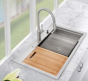 Wholesale 36 Inch Double Equal Bowl Workstation Kitchen Sink R10 Corner from china suppliers
