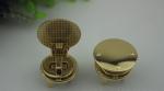 Most popular novelty design round shape light gold bag hardware twist turn locks