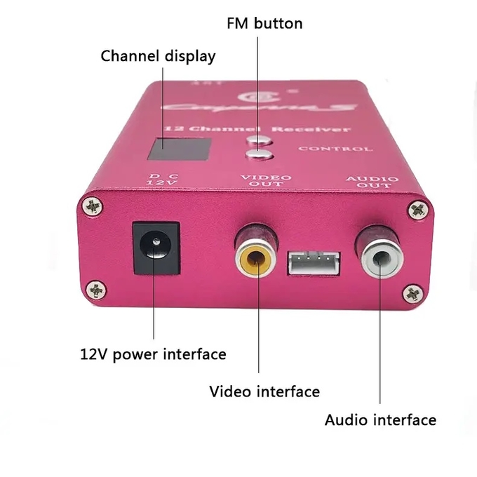1.2Ghz 8W FPV Video Transmitter 1200Mhz Wireless Video Link Dual Antennas 1