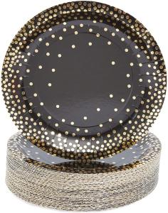 Wholesale Dessert 7 Inches Gold Foil Compostable Paper Plates For Cake Dessert from china suppliers