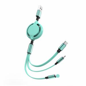 Wholesale Multi Universal OD 3.5mm Fast Charging USB Cables Pink Yellow Green from china suppliers
