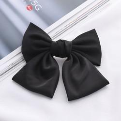 Factory Direct OEM Simple Pure Color Big Bow Hairpin Spring Hair Clip Women Hair