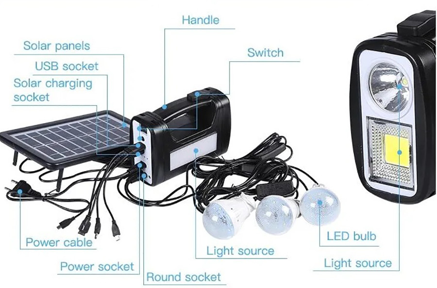 Portable Energy Solar Lighting System Kit Home Power Mini For Home Phone Charging