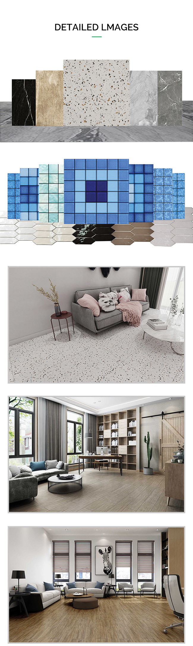 20x20cm SGS TV Background Wall Tiles , W.A0.02 Golden Ceramic Tile Rainbow Style