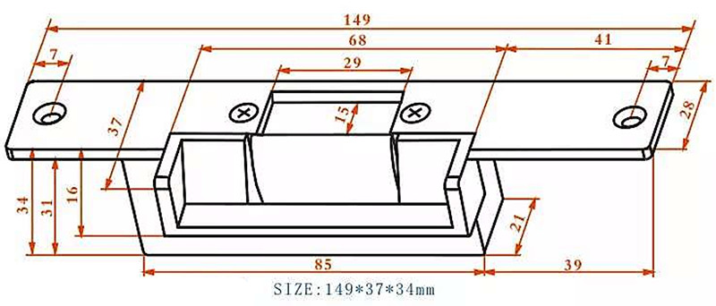 Stainless Steel Magnetic Door Lock Security System 110 - 250 MA Working Current