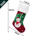 Set of 4 Family Christmas Stockings Carry The Tree Together Embroidery Red