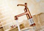 Antique Style Rose Gold Basin Mixer Faucets ROVATE Deck Mounted CE Approved