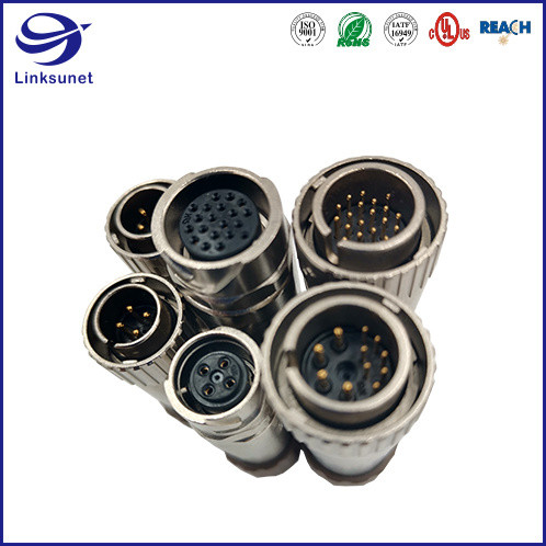 Zinc Alloy Male Pin Bayonet Lock HRS Cable Connector for Powertrain Wire Harness