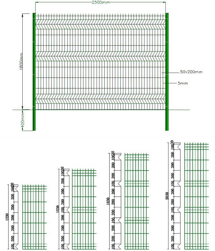 Farm Security 3.5mm Welded Curved Mesh Fence Powder Coated