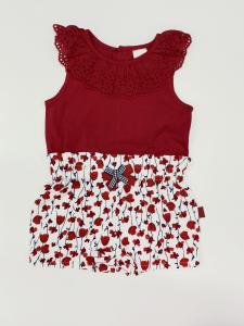 Wholesale Cotton Lace Neckline Sleeveless Baby Romper Printed Flowers from china suppliers