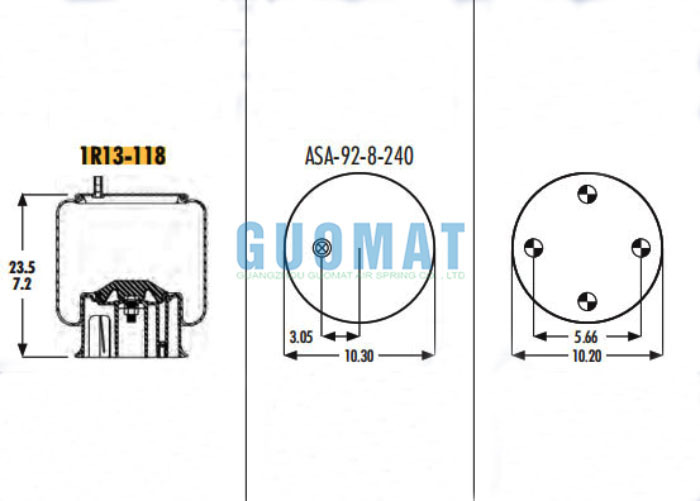 W01-358-9580 Firestone Truck Air Ride Suspension 4884N1P02 Contitech Trailer Air Spring Bag