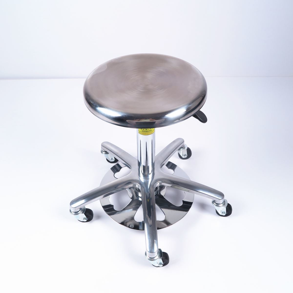 Stainless Steel Ergonomic Workbench Chairs 5 Star Aluminum Alloy Base