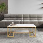 Luxury Stone Coffee Table Black Powerd Coating Minimalist Marble Tea Table