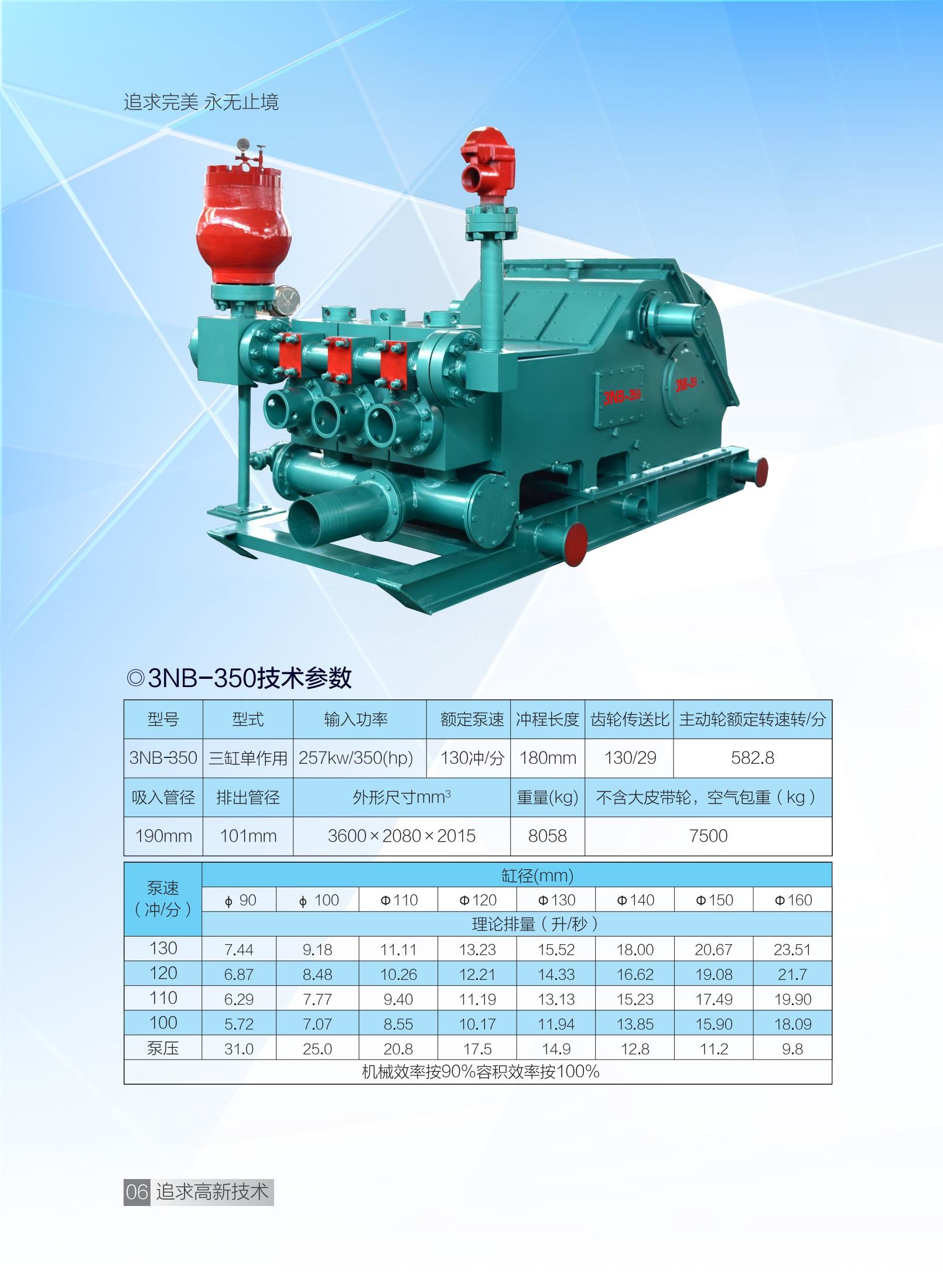 350hp 3NB Series Triplex Mud Pump Single Acting Piston 3600*2080*2015