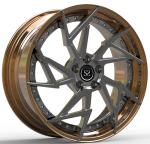 Staggered 2 Piece Forged Rims Wheels Barrel Bronze Center Gun Metal For Alfa