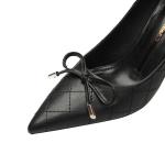 8668-3 Korean style fashion pointed shallow mouth high heels bowknot net red