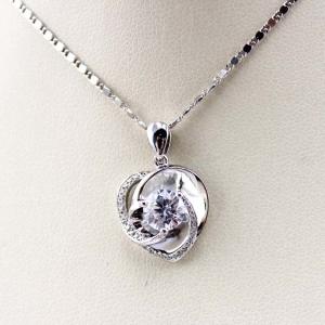 Wholesale Sterling Silver Clear Cubic Zirconia Heart Shape Pendant Necklace (P14) from china suppliers