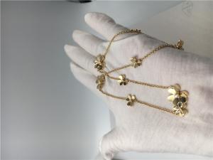 Wholesale 18k Yellow Gold Necklace With Round Diamonds , 9 Flowers Van Cleef Frivole Necklace from china suppliers