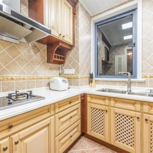 Wholesale Luxury Wooden Quartz Stone Kitchen Countertop Cabinet Set OEM ODM Customized from china suppliers