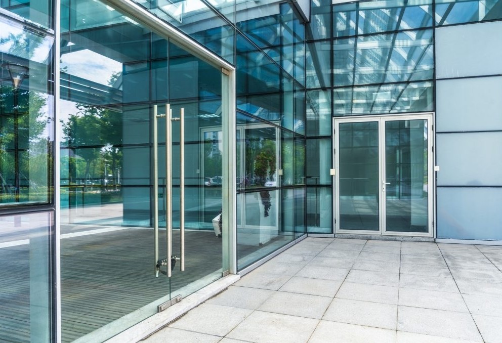 Storefront Glass Door Customized Commercial Tempered Glass Window And Door