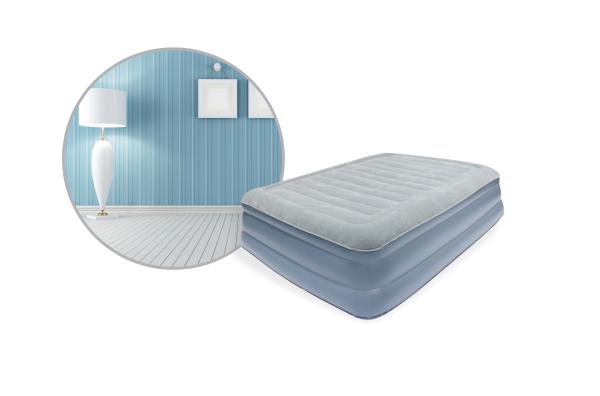 Light Blue Deluxe Twin Size Inflatable Air Mattress Queen Size Inflatable