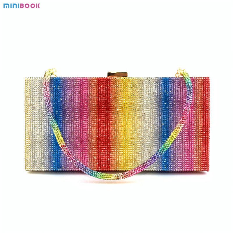 Square Elegant Party Evening Clutch Purse Handbag with Luxury Designer Crossbody Bag