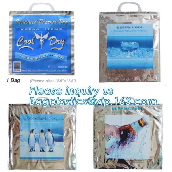 Outdoor square aluminum foil food thermal freezer cooler lunch insulation bag,Foil Cooler Bag Thermal Bag for Fruit Choc