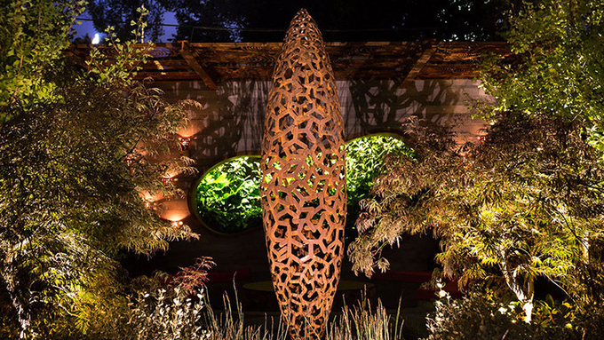 Western Style Corten Steel Light Metal Garden Figures Curved Corten Steel Art Sculpture For Outdoor In 220cm Height