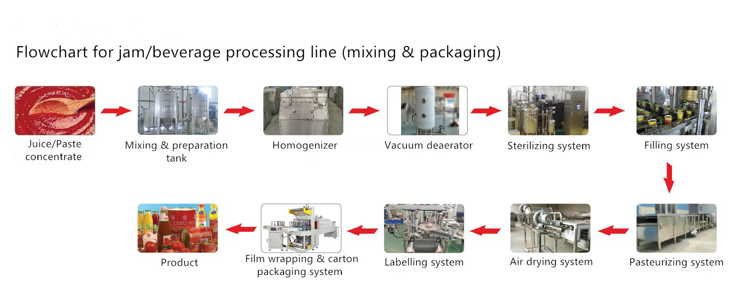 Stainless Steel Turnkey Mixing And Packaging Processing Line 5T/D 380V