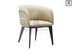 Tufted Leather Wood Restaurant Chairs Padded Upholstery H77cm