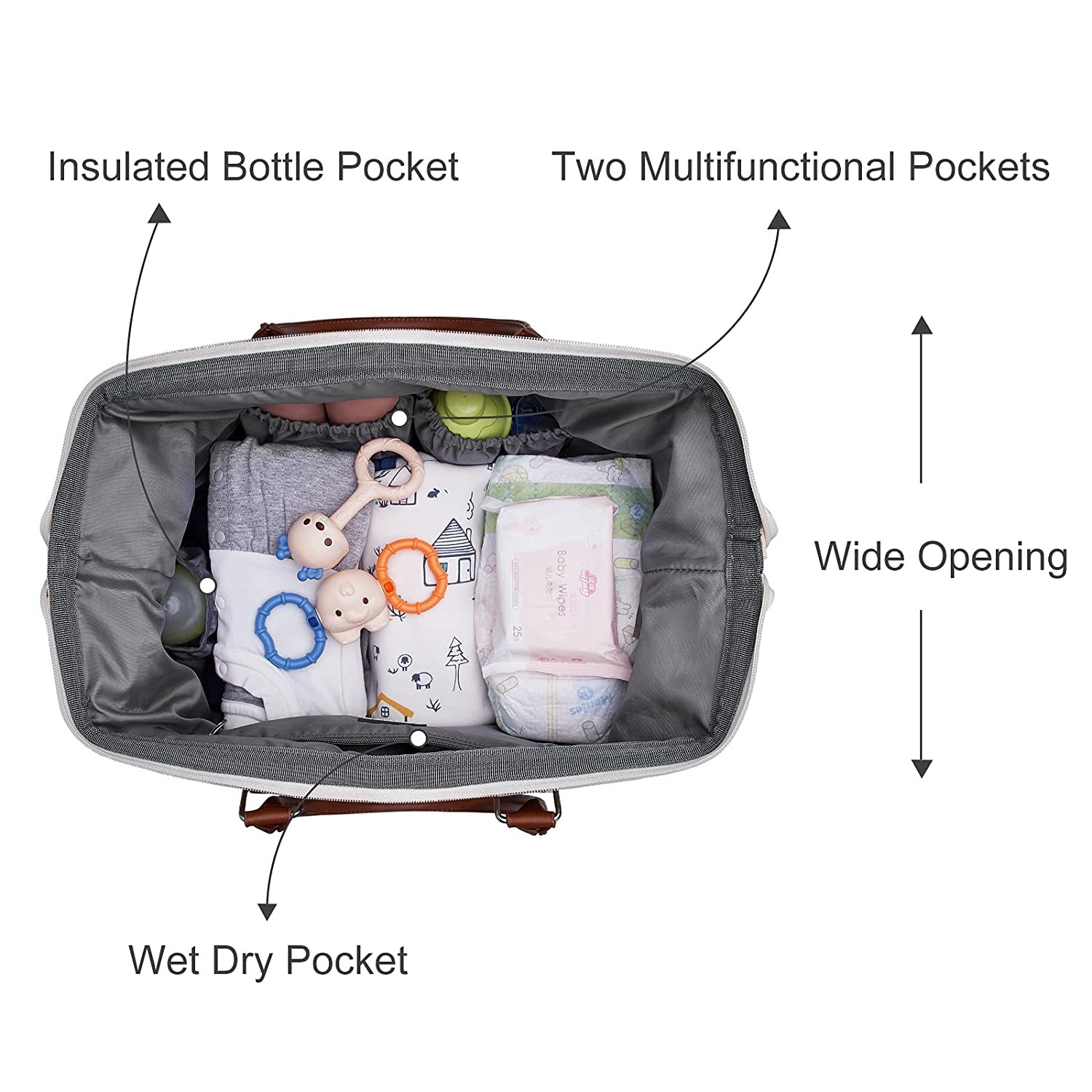 Hospital Multifunction Travel Baby Mommy Diaper Bags Waterproof 3Pcs With Shoulder