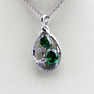 Wholesale Fashion Sterling Silver Pendant with Green Cubic Zirconia (PSJ0386) from china suppliers