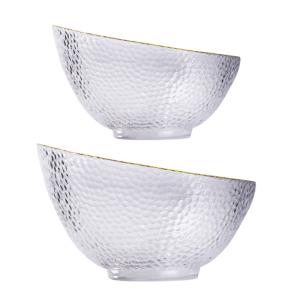 Wholesale Handmade Bevel Clear Lead Free Glass Bowls With Gold Rim from china suppliers