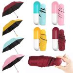 Five Folding Sun / Rain Mini Pocket Umbrella , Mini Capsule Umbrella For Women