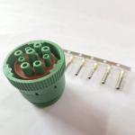 Green Deutsch J1939 Female Connector , Automotive 9 Pin OBD Connector