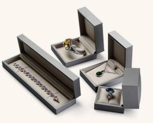 Wholesale Earring / Pendant Jewelry Plastic Box Attractive Black Color PU Leather Covered from china suppliers