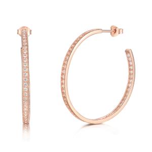 Wholesale Hoops Netflix 925 Silver CZ Earrings Rose Gold 40mm Hoop Earrings for Women from china suppliers