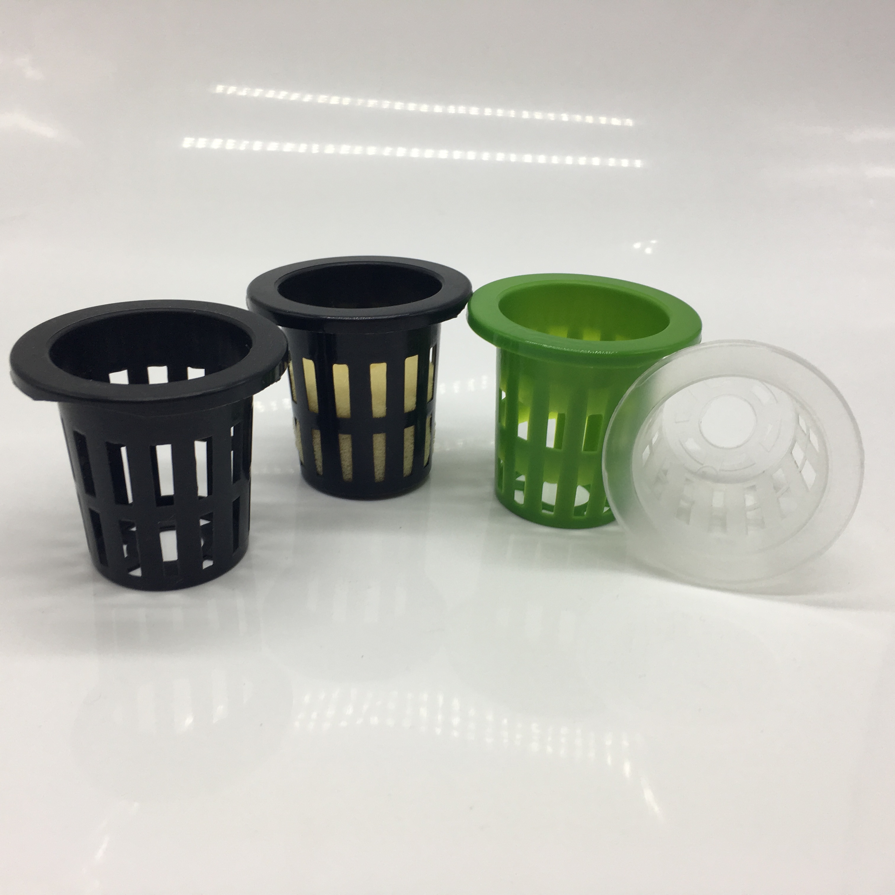 Clear 2 Inch Hydroponic System Plastic Mesh Basket Nursery Net Pot For NFT Plant Grow