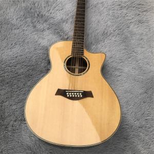 Wholesale Custom 41 Inches Solid Spruce Top Cutaway Rosewood Back 12 Strings 814 Electric Acoustic Guitar from china suppliers