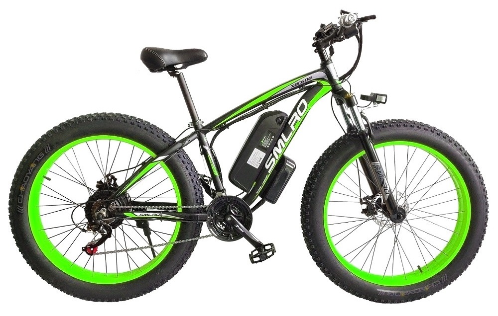 Fat Tire Electric Bike 350W Motor 13AH Lithium Battery SMLRO XDC600 26x4.0 inch E-Bike Wholesale Drop Shipping Available