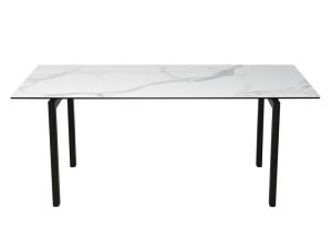 Wholesale 1800*850mm Ceramic Finished Dining Table With Fixed Type Black Oval Metal Leg from china suppliers