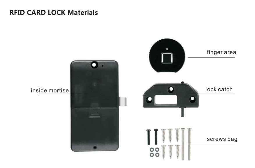 Safety Magnetic Electronic Keyless Fingerprint Wooden Drawer Lock / Cabinet Locks