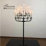 ZT-361B Gorgeous strong 25 arms black metal candle holder for wedding decoration