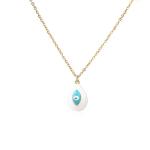 Turkish 14k Gold Necklace Jewelry Evil Eye Bead Pendant Necklace