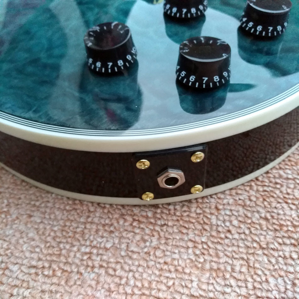 New style high quality custom LP Style electric guitar Gold Hardware in Blue Quilte Maple Electric Guitar Free Shipping