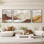 Customized Home Decor Wall Art Painting Hand Painted Landscape Sunset Mountain