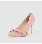 Beige Plush Velvet Women Pointed Toe Pumps Arch Support Deodorization