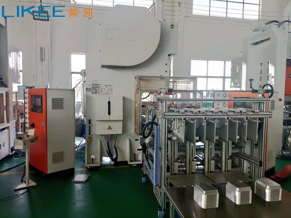 Efficiency 3 Cavities Aluminium Foil Food Container Maker SIEMENS Motor 19.8KW