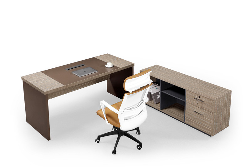 CEO Chairman Office Manager Desk Modern Style 1800W*800D*750Hmm With Large Bookcase