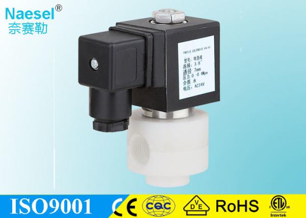 Beer Direct Acting Solenoid Valve , PTFE Body 2 Way 7MM Orifice Dc Solenoid